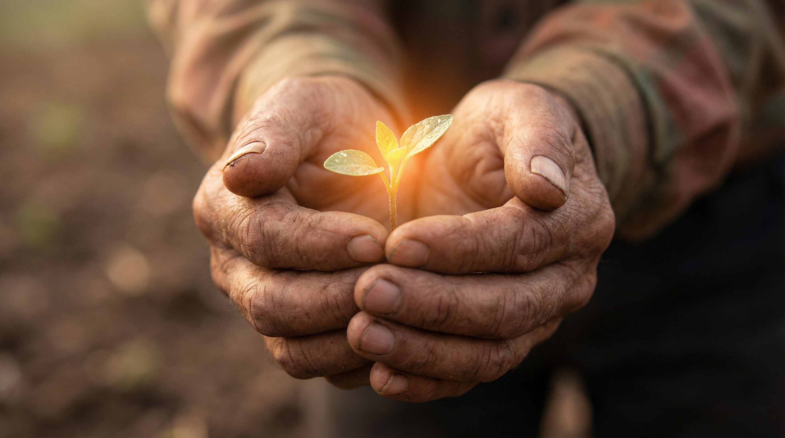 希望の光を手にするイメージ